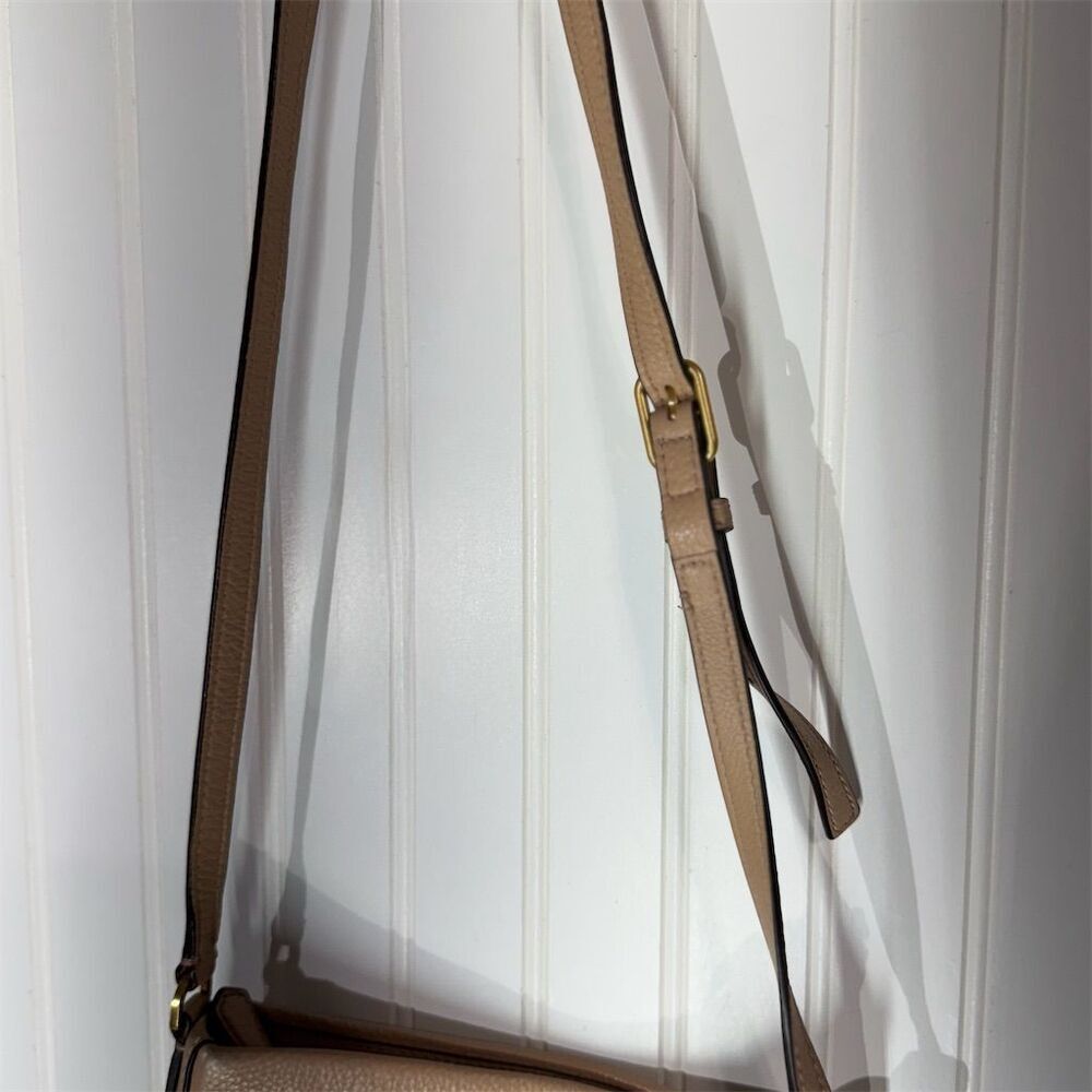 Tory Burch McGraw Crossbody Bag Devon Sand Pebbled Leather w/ Dust Bag Designer - Picture 10 of 12